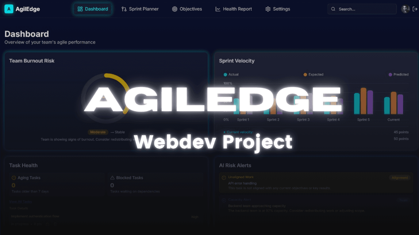 AgilEdge - AI-powered Agile intelligence platform that helps teams plan